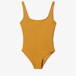 Everlane The Square-Neck One-Piece Mustard Marigold Yellow Size XXL